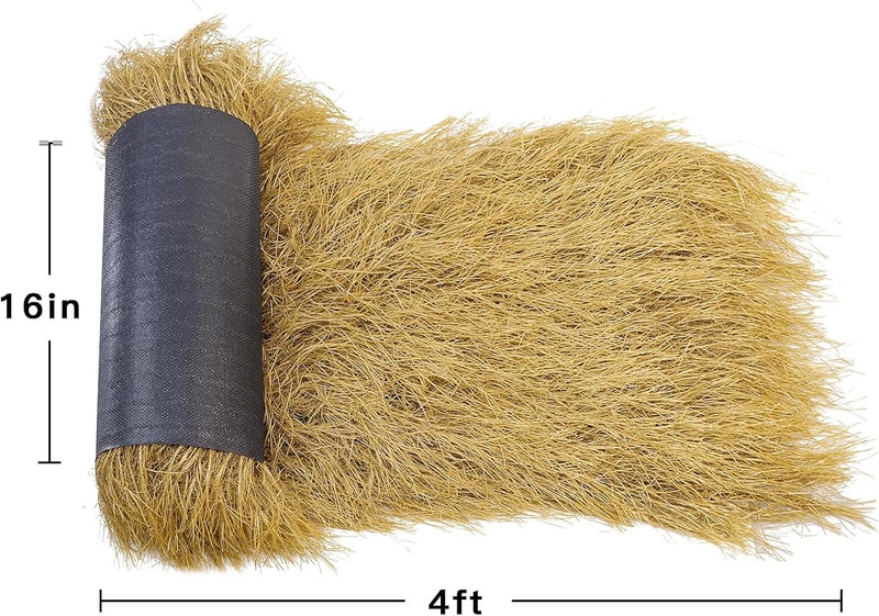 NAHARO Tiki Thatch Grass Roof, Mexican Artificial Straw Roll for Tiki Bar Hut Party Garden Fence Patio DIY Crafts,Palapa Thatch Roofing Duck Blind Grass Hay Bales for Decoration (Yellow, 48" x 16") - Image 5